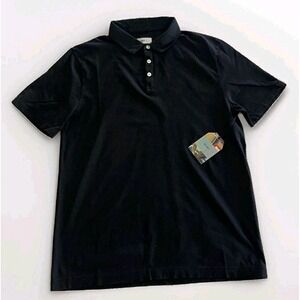 WillBo Size Small Black Stretch Cotton Short Sleeve Polo Shirt‎ New